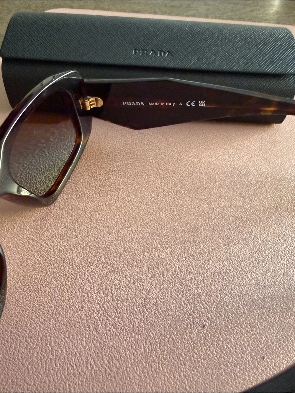 Prada Tortoiseshell Sunglasses with Black Case